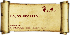 Hajas Ancilla névjegykártya